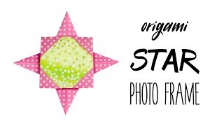 Easy Origami Star Photo Frame Tutorial - DIY - Paper Kawaii