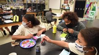 Pleasant Grove Middle School decorates masks for spirit week