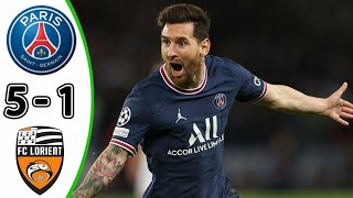 PSG vs Lorient 5-1 Full Extended Highlights & All Goals | League 1 2022 | HD