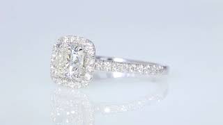 1.35CT Cushion Brilliant Diamond Halo Engagement Ring GIA Certified EXC/EXC $4400