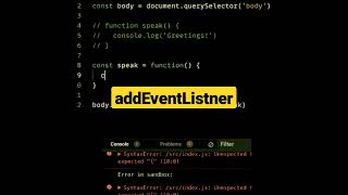 addEventListener | javascript tutorial #shorts #html #javascript