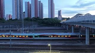 Looking at the Fuxing high-speed railway to the north of Shenzhen from afar