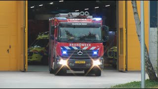 Brandweer Haarlem-West TS 12-3030 met spoed naar een auto ongeval in Haarlem!