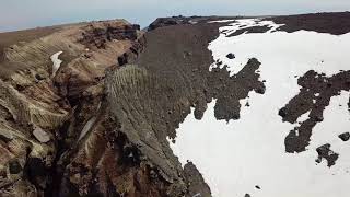 北海道駒ケ岳　空撮　平成噴火口