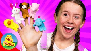 Finger Puppets Finger Family Animals Song with Ava | The Mik Maks Kids Songs and Nursery Rhymes