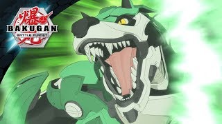Lupitheon VS. Dragonoid and Trox! Triple Battle Highlight | Bakugan Battle Planet Episode 15