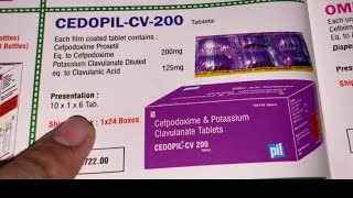 Cefpodoxime clavunic acid tablets | Cedopil cv 200 tablet uses in hindi