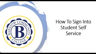 How To Sign Into Student Self Service