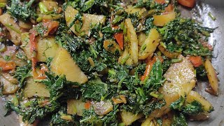 Aloo Palak aur Soya Saag Ki Sabzi | Aloo Palak Recipe | Dill Spinach Potato