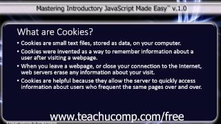JavaScript Training Tutorial What are JavaScript Cookies?