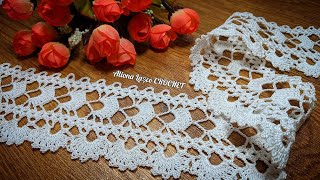 DANTELĂ ajurată, croşetată manual/ Beautiful crocheted LACE/ PIZZO all'uncinetto/ Tığ işi DANTEL