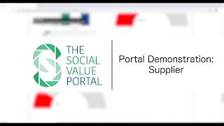 Using the Social Value Portal for Bidders \u0026 Suppliers