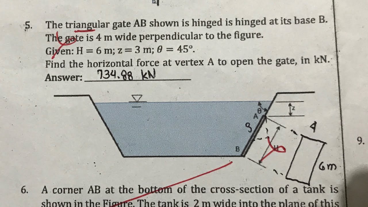 Hydrostatic Pressure Quiz 3 Problem 5 Youtube