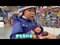 sub a 2 year and 5 month old boy playing in the snow while talking a lot