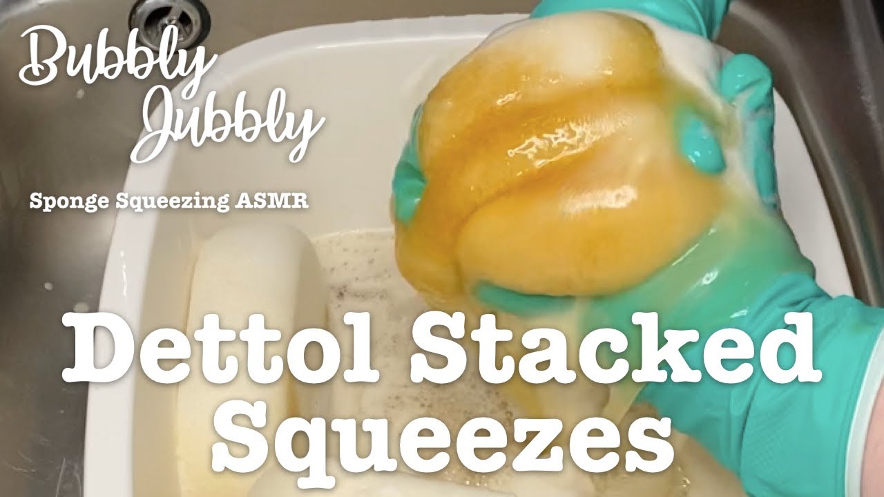 Sponge Squeezing Asmr Dettol Stacked Squeezes Youtube