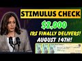 IRS FINALLY DELIVERS! NEW $2,000 STIMULUS CHECKS FOR SSI & SSDI SET TO HIT ON AUGUST 14TH!