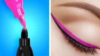 Titel Trendige Make-up-Hacks, Techniken zum Haarefärben und Nageldesign