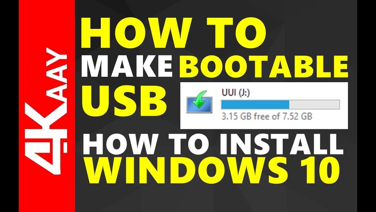 How To Make Bootable USB | Windows 10 Installation | April 2018 | Full ...