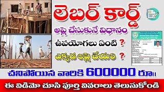 Labour Card Update 2024 How to apply Labour Card in Telangana  6 లక్షల ప్రమాద భీమా 110రూ తో ||