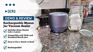 Demo and Review - UNERVER Rechargeable Mason Jar Vacuum Sealer