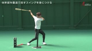 ADVANCED Baseball　「中心軸割れストレッチ」 体幹部を最速で回すスイングを身につける　タイツ先生