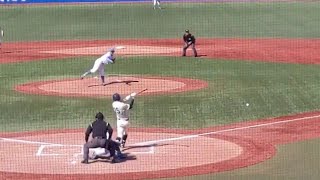 明治　上田希由翔（愛産大三河）vs　東大　西山（土浦一）　一ゴロ一打点　東京六大学野球20210418