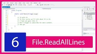 C# IO Tutorial #6 File.ReadAllLines