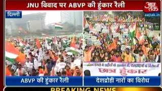 JNU Row: ABVP Takes Out Tricolour March