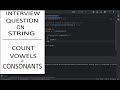 3. Java Program to Count Vowels and Consonants | String Interview Question