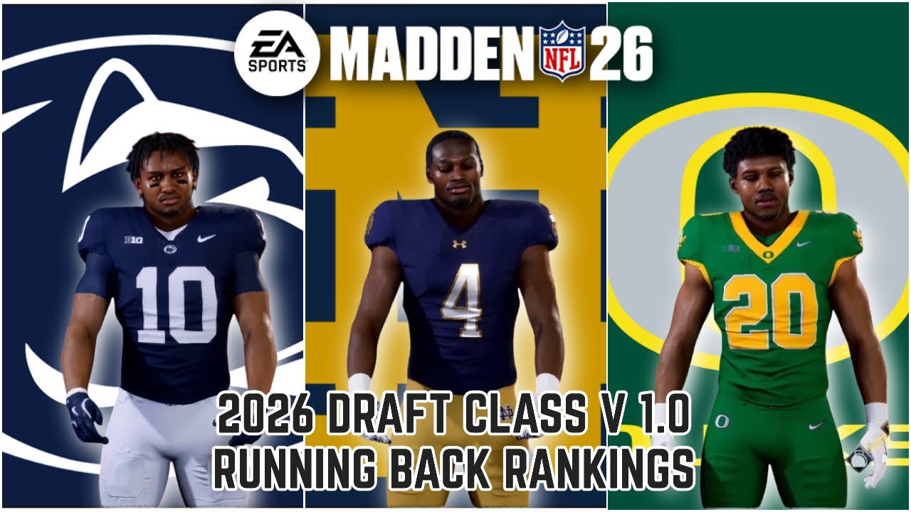 Madden Nfl 26 2026 Draft Class V 1 0 Running Back Rankings Youtube
