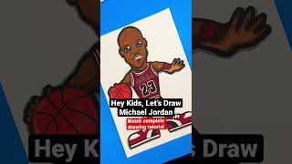 🏀 How to Draw Michael Jordan for Kids - Chicago Bulls NBA (Short) #shorts
