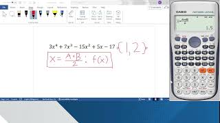Calculator Technique (Bisection Method) Example 1