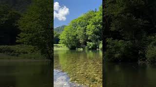 【4K  15秒の北海道旅行　定山渓白井川のせせらぎ】　癒し　水の音　カヤック　絶景　自然音　環境音　shorts water stream natural sound  bird chirping