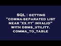 SQL : getting 