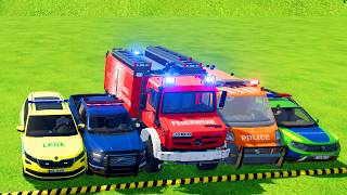 POLİCE CAR, FIRE TRUCK, AMBULANCE, COLORFUL, CARS FOR, TRANSPORTING! -FS 22