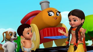 Chhuk Chhuk Chalti Rail Gaadi | Hindi Rhymes for Children | Infobells