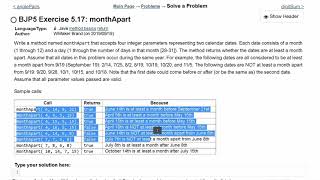 Java Practice It | Exercise 5.17: monthApart | if, else, Boolean logic, method basics, return