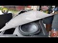 diy modifying my old dual l ported box loaded mtech d12 subwoofer 800watts