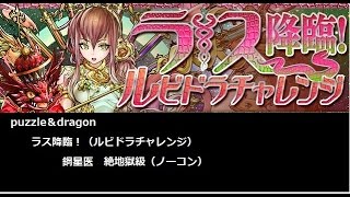 puzzle＆dragon　パズドラ　ラス降臨！（ルビドラチャレンジ）  鋼星医　絶地獄級（ノーコン）  （クリシュナPT）