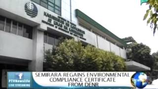 NewsLife: Semirara regains environmental compliance certificate form DENR || Aug. 13, 2015