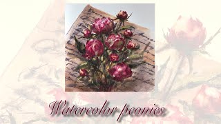 Peonies #watercolordemo | watercolor peony tutorial