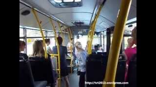 Inside a typical russian bus in Vologda, Russia