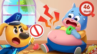 Jangan Makan Berlebihan🍔🌭🍞 | Kebiasaan Baik Anak | Kepala Polisi Labrador | BabyBus Bahasa Indonesia