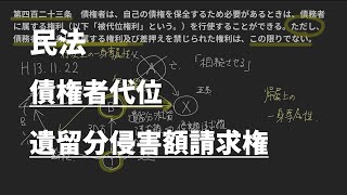 【民法】債権者代位｜遺留分侵害額請求権（最判平成13・11・22）