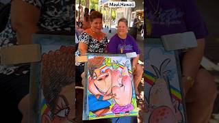 Cute local couple gets their funny caricature drawn! #artist #funny