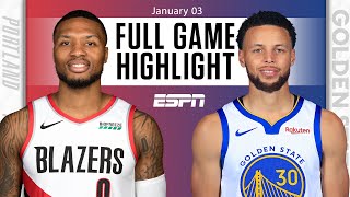 Portland Trail Blazers vs. Golden State Warriors [FULL GAME HIGHLIGHTS] | NBA on ESPN