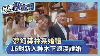 夢幻森林系婚禮 16對新人神木下浪漫證婚－民視新聞