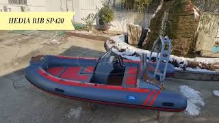 SP420 Hedia Aluminum Rib Boat Orca Hypalon Tube with sundeck