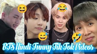 BTS Funny And Comedy Tik Tok Videos In Hindi || All Members Tik Tok Videos 😂😅(Part-35)