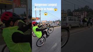 Dangerous wheelie in public😱😱 #dangerplace #stunt #dangerride #wheelie #dangerous